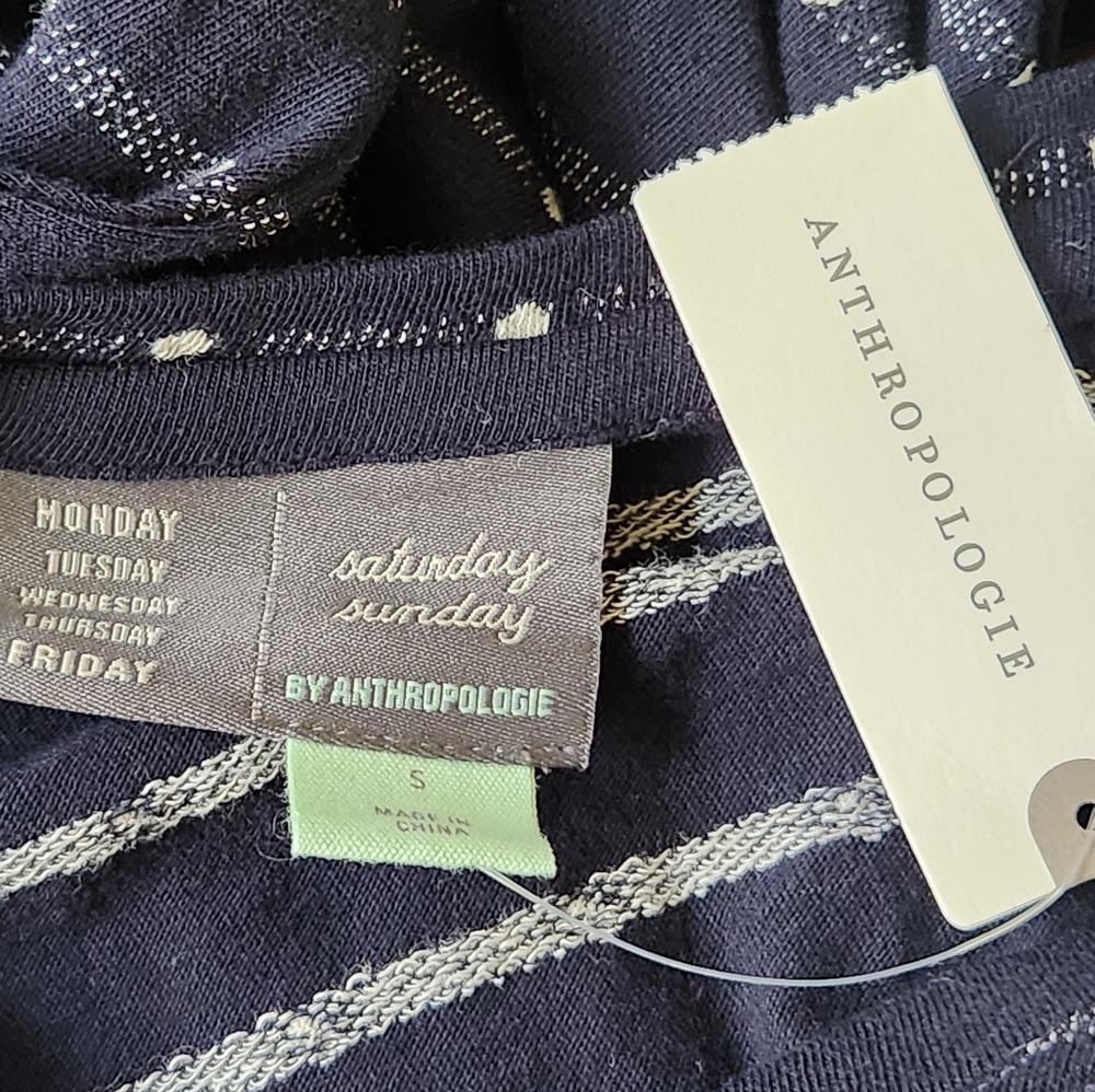 ANTHROPOLOGIE x Saturday Sunday Caryn Navy Blue Polkadot Mini Dress - Size S - Picture 9 of 13